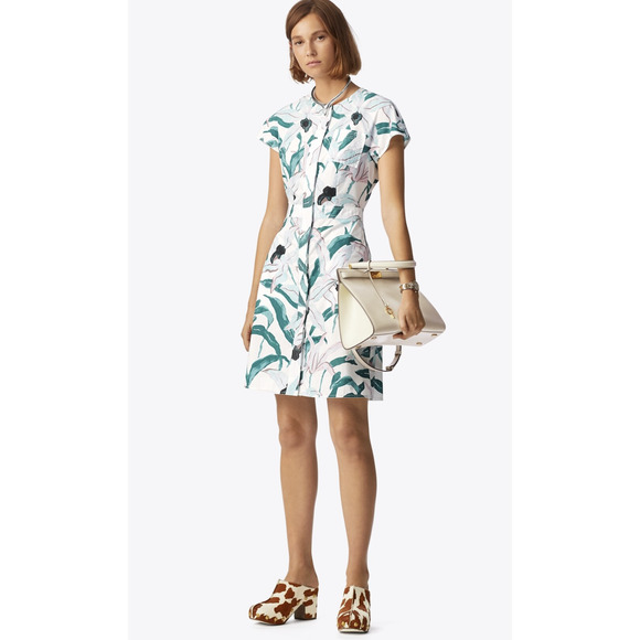 Tory Burch Printed Cotton Shirtdress in ivory desert bloom - Picture 9 of 9